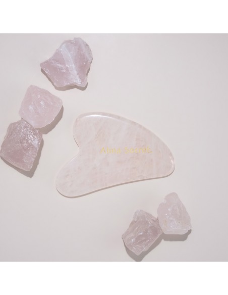 Rose quartz facial gua sha