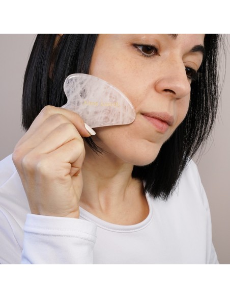 Rose quartz facial gua sha