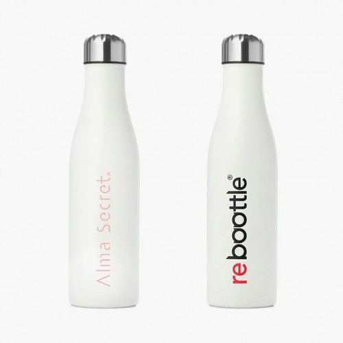 White Thermo Bottle Alma x Rebootle