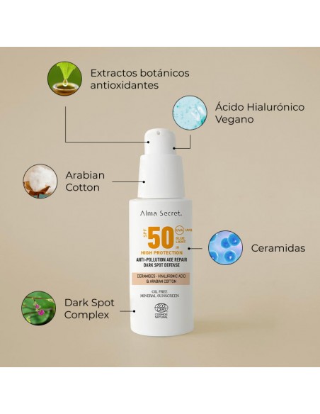 CREMA FACIAL CON COLOR CON ALTA PROTECCIÓN SOLAR SPF 50