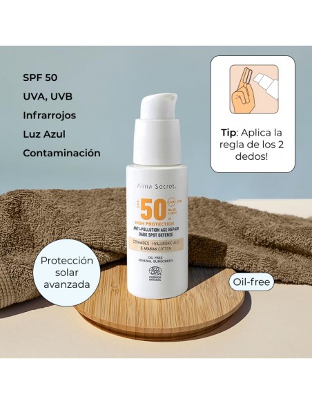 CREMA FACIAL CON COLOR CON ALTA PROTECCIÓN SOLAR SPF 50