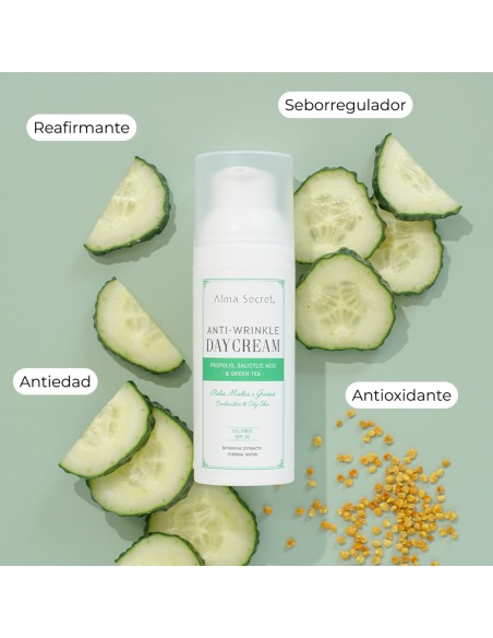 HIDRATANTE ANTIARRUGAS CON PEPITA DE UVA, CENTELLA & RESVERATROL SPF 20