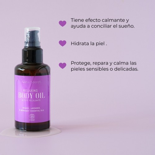 ACEITE RELAJANTE, ANTIESTRÉS, CALMANTE Y QUE AYUDA A CONCILIAR EL SUEÑO. CON LAVANDA NARANJA Y BERGAMOTA