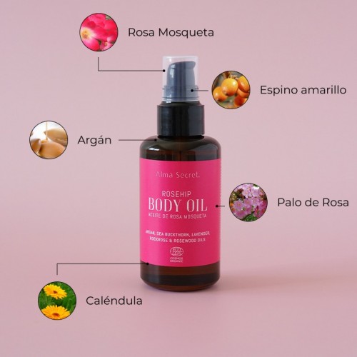 ACEITE REGENERADOR DE CICATRICES CON ROSA MOSQUETA. ECOCERT COSMOS ORGANIC.