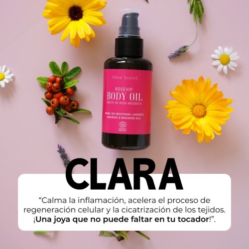 ACEITE REGENERADOR DE CICATRICES CON ROSA MOSQUETA. ECOCERT COSMOS ORGANIC.