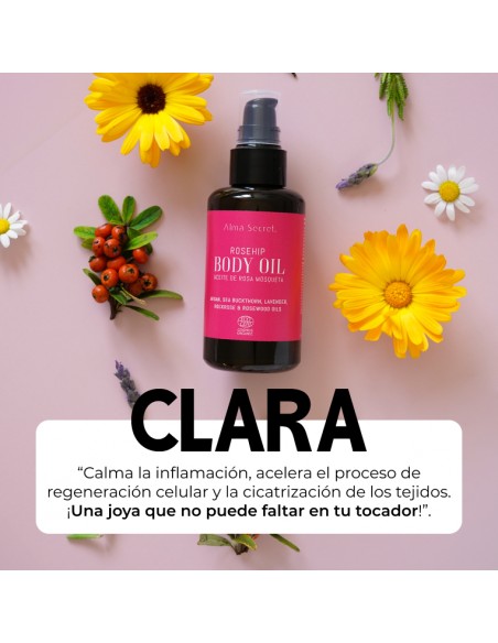 ACEITE REGENERADOR DE CICATRICES CON ROSA MOSQUETA. ECOCERT COSMOS ORGANIC.