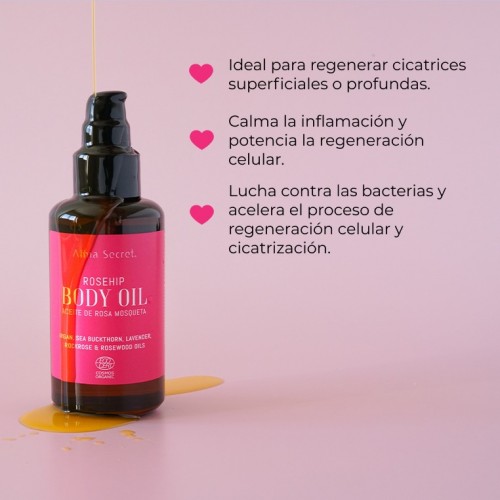 ACEITE REGENERADOR DE CICATRICES CON ROSA MOSQUETA. ECOCERT COSMOS ORGANIC.