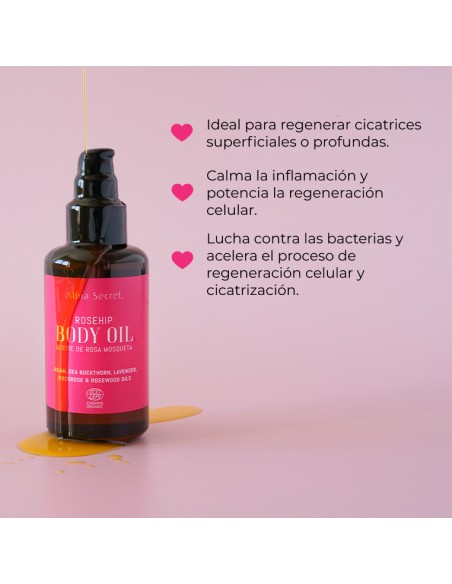 ACEITE REGENERADOR DE CICATRICES CON ROSA MOSQUETA. ECOCERT COSMOS ORGANIC.