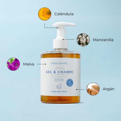 GEL-CHAMPÚ SUAVE CON ARGÁN, CALÉNDULA & MANZANILLA