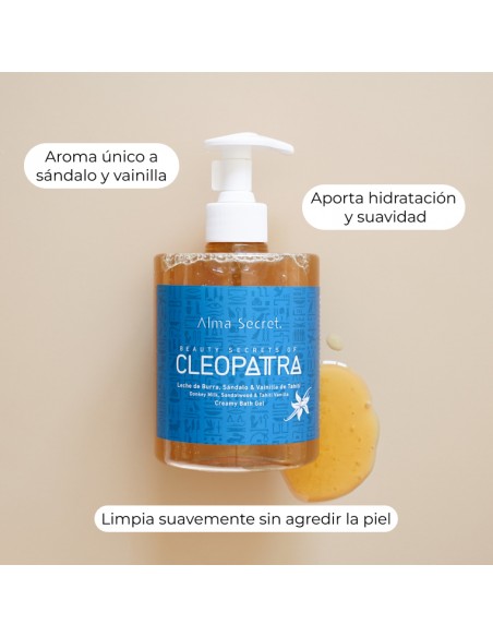 GEL DE BAÑO CLEOPATRA CON LECHE DE BURRA, SÁNDALO & VAINILLA