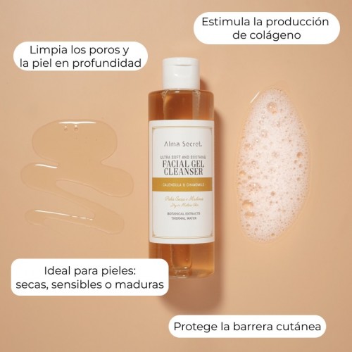 GEL LIMPIADOR FACIAL ULTRA SUAVE Y CALMANTE CON CALÉNDULA & MANZANILLA