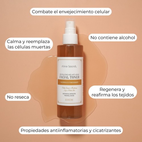 TÓNICO FACIAL REVITALIZANTE Y ANTIEDAD CON CALÉNDULA & GRANADA