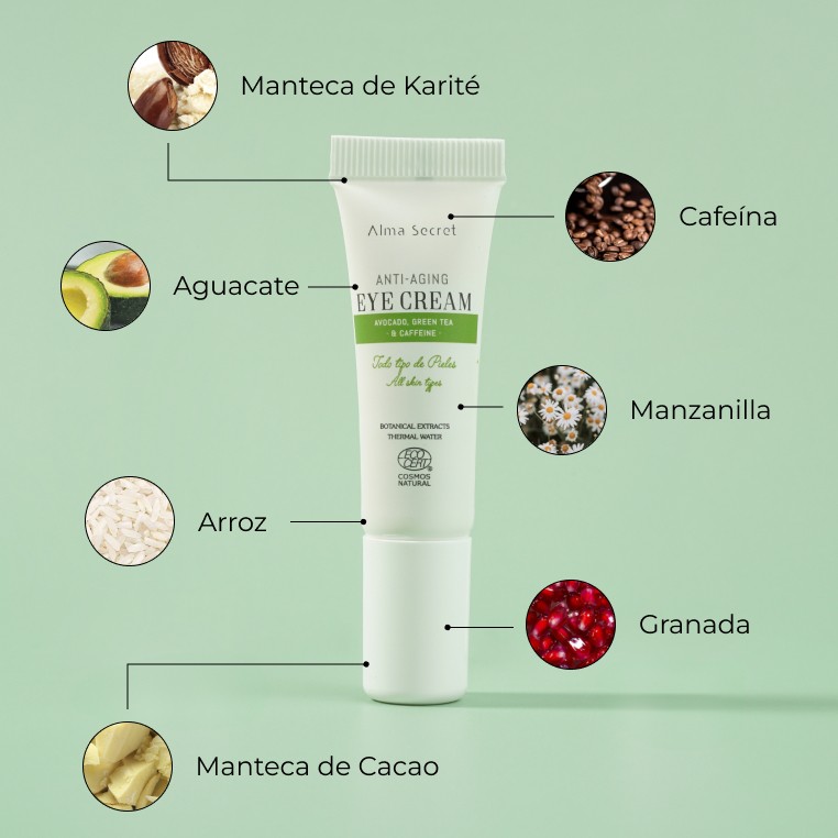 Alma Secret Contorno de Ojos Antiedad con Aguacate, Té Verde ECOCER