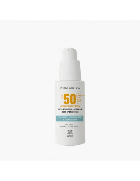 CREMA FACIAL CON ALTA PROTECCIÓN SOLAR SPF 50, CERAMIDAS Y COMPLEJO ANTIMANCHAS