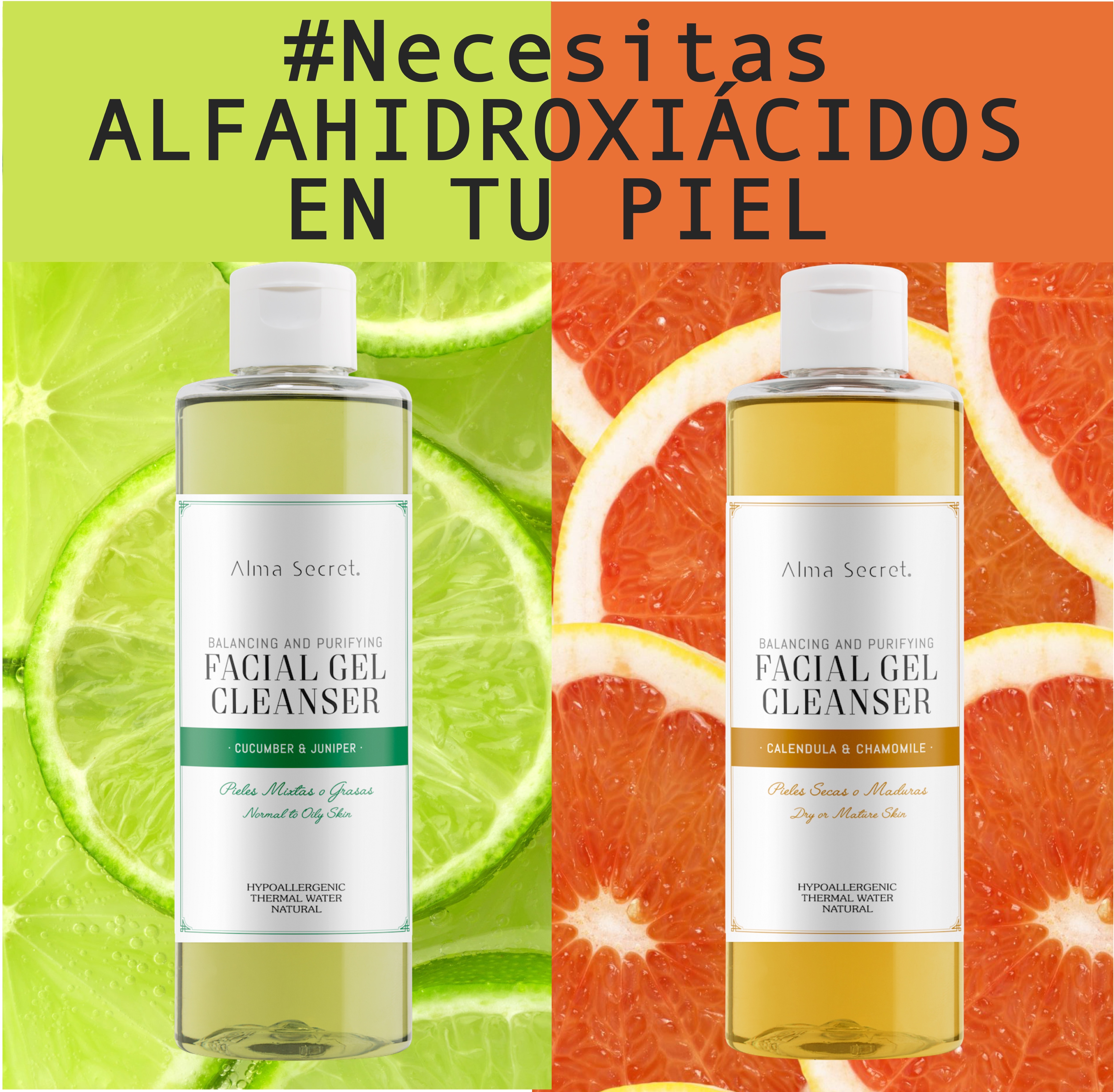 gel limpiador facial con alfahidroxiacidos alma secret cosmetica natural